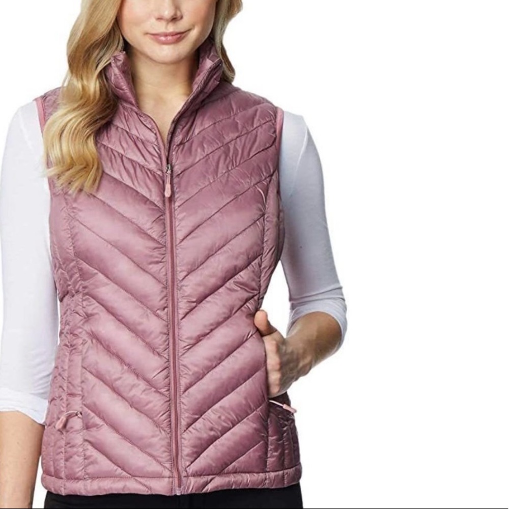 32 Degrees Heat Sleeveless Vest Zip Up Puffer Jacket mauve Purple Pink